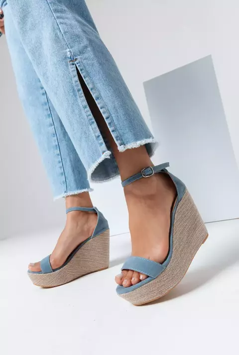 Sandalias Alessia Alta Celeste - comprar online