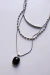 Colar Trio com Pedra Preta - comprar online