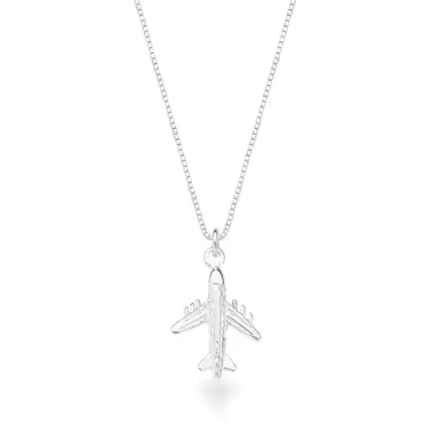 Colar Avião Travel prata 925