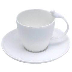 Xícara de Chá Porcelana Branca com Pires Linha Birds - Valor Unitário
