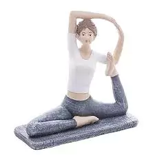 Figura Decorativa Menina em Resina YOGA - Tamanho Único