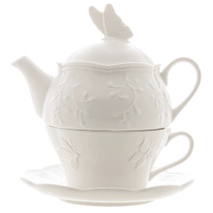 Xícara 3 Peças para Chá em Porcelana Butterfly Flower - Valor Unitário - comprar online