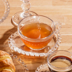 Xícara de Chá com Pires Cristal Coração - Valor Unitário - comprar online