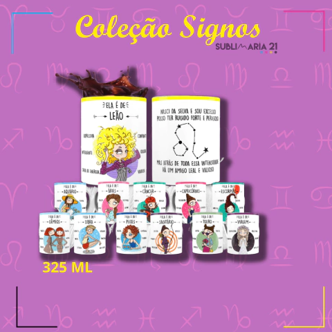 Coleção canecas signos, coleção caneca personalizada signos
