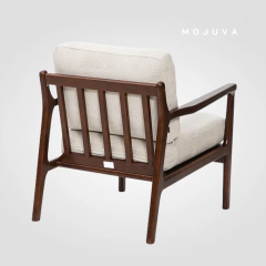 Sillón Koy Beige madera oscura - comprar online