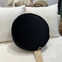 Almohadón Redondo en Pana Negra - comprar online