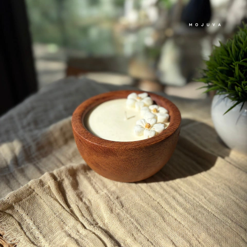 Vela Aromática en cuenco Grande con Flores
