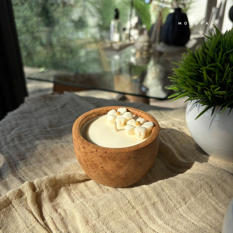 Vela Aromática en cuenco Chico con Flores