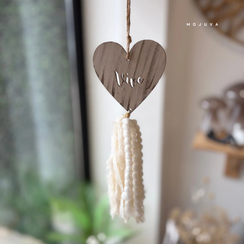 Borla Corazón Vive de Madera