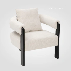 Sillón Brera Beige madera negra