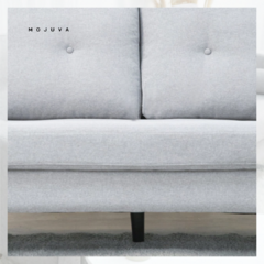 Sofá Marruecos Lino Gris Claro Base Negra - tienda online