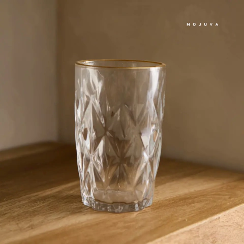 Set x 6 Vasos Diamond borde Dorado