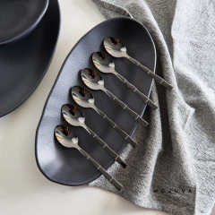 Set de 6 cucharitas Línea Bambú negro - comprar online