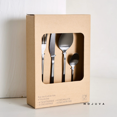 Set de cubiertos de 16 piezas Linea Bean Negro Opaco en internet