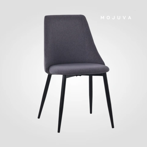Silla Aruba Lino Gris oscuro base negra