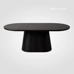 Mesa Vera Ovalada Negra de 2 Metros