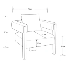 Sillón Brera Taupe madera oscura