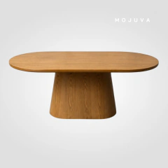 Mesa Vera Ovalada Roble de 2 Metros