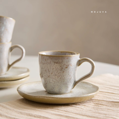 Set Taza y Plato te/cafe Linea Organica Vainilla 120ml