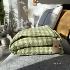 Pillow Vichy Verde y Blanco