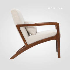 Sillón Senka Beige madera oscura - comprar online