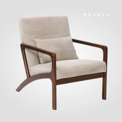 Sillón Senka Taupe madera oscura