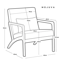Sillón Senka Taupe madera oscura - MOJUVA
