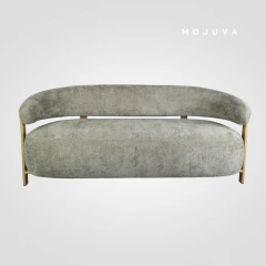 Sillón Bonny Doble Taupe Base simil madera