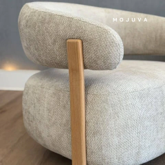 Sillón Bonny Beige Base simil madera en internet