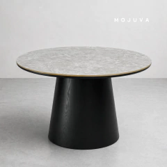 Mesa Vera Negra tapa Porcelanato 120cm de diámetro - comprar online