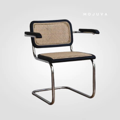Silla Cesca Negra Con Apoyabrazos - comprar online