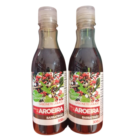 SABONETE LIQUIDO DE AROEIRA COM BARBATIMAO 300ML - AROEIRA COSMETICA