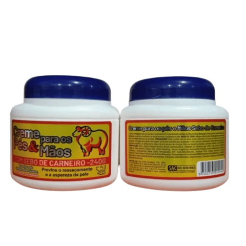 CREME PARA OS PES E MAOS COM SEBO CARNEIRO 240G - SOUL