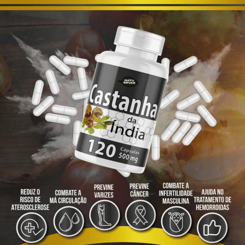 ENCAPSULADO - CASTANHA DA INDIA - C/120