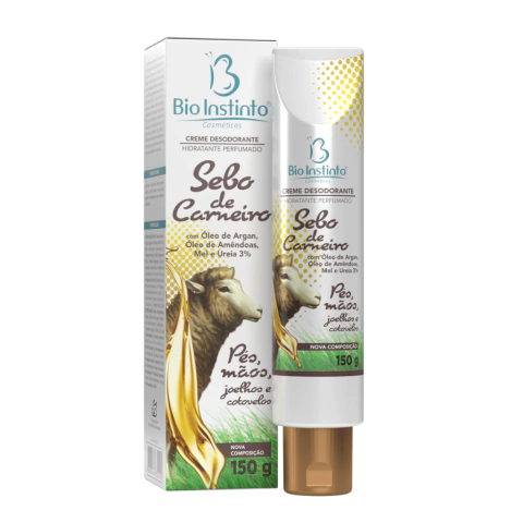 CREME DES. HIDR. PERF. SEBO DE CARNEIRO COM OLEO DE ARGAN BIO INSTINTO - 150G