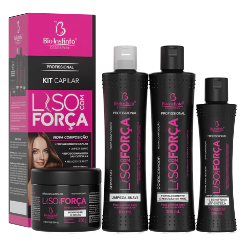 KIT CAPILAR - LISO COM FORÇA C/4 - BIO INSTINTO