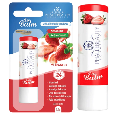 LIP BALM FPS 24 - MORANGO - PHALLEBEAUTY - PH0687