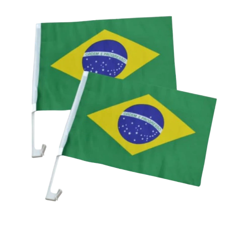 BANDEIRA DO BRASIL COM CABO PARA VIDRO CARRO PEQUENA