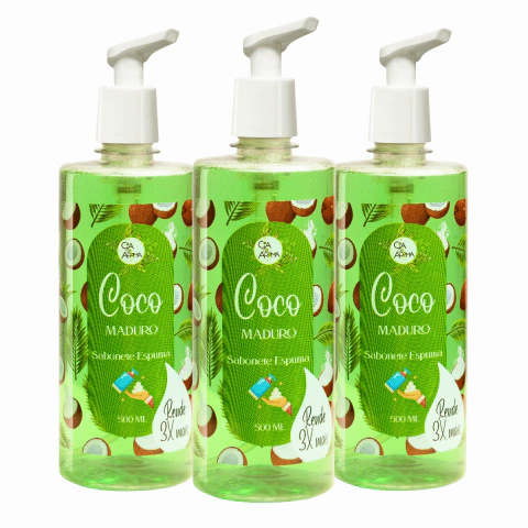 SABONETE COCO MADURO 500ML - ESPUMA - CIA DO AROMA