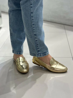 Mocassim Couro Metalizado - comprar online