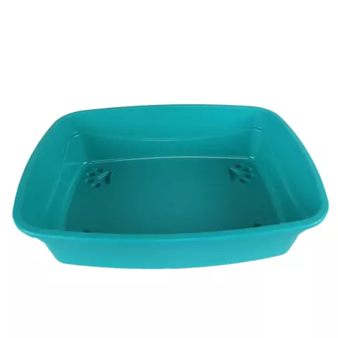 Caixa de Areia Alta para Gatos - Bandeja Sanitária Verde