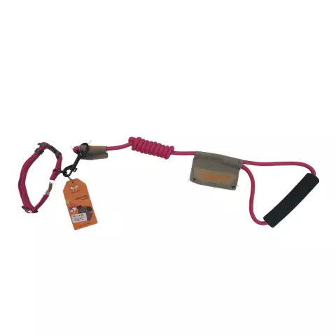 Kit Guia e Coleira para Cães United Pets Rosa Tam P