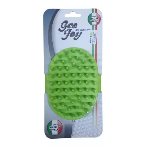 Escova Rasqueadeira Pet Cães Gatos Geo Joy Pelo Longo Verde