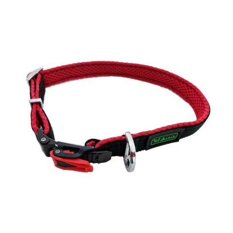 Coleira p/ Cães K-9 Spirit Prime Silver GG Preta e Vermelho