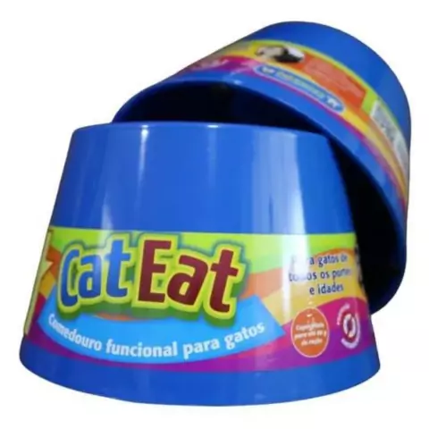 Comedouro Elevado p/ Gatos Pet Games Cat Eat Azul