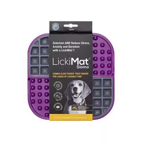 Tapete de Lamber p/ Cachorro LickiMat Slomo Roxo