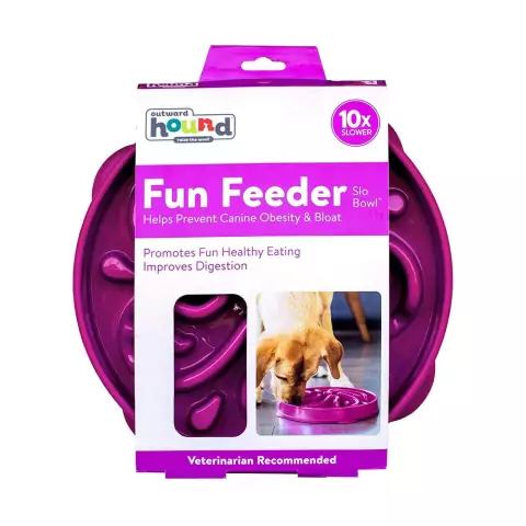 Comedouro Lento Outward Hound Fun Feeder Roxo P