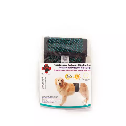 Protetor de Fralda p/ Cachorro Macho Pet Med N7 - Verde