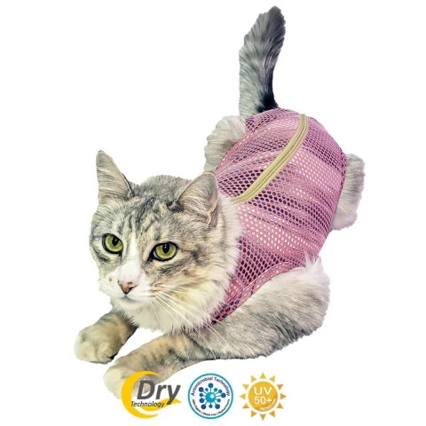 Roupa Protetora Regular para Gatos Pet Med Rosa - Tamanho 0