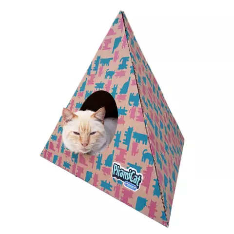 Toca Interativa p/ Gatos Pet Games Piramicat Rosa e Verde